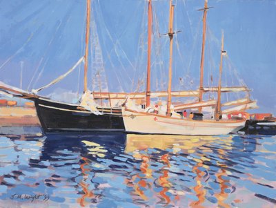 Vertäute Segelschiffe, Skagen, Dänemark, 1999 von Jennifer Wright